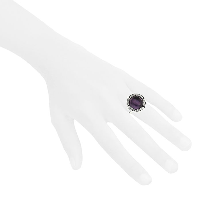Chaumet Class One Croisière large model ring in white gold, amethyst and diamonds - Detail D1