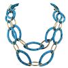 Vhernier Pop long necklace in pink gold and turquoise - 00pp thumbnail