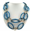 Vhernier Pop long necklace in pink gold and turquoise - 360 Front thumbnail