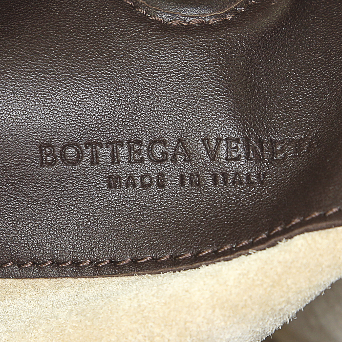 Borsa Bottega Veneta Campana modello grande in pelle intrecciata marrone - Detail D3
