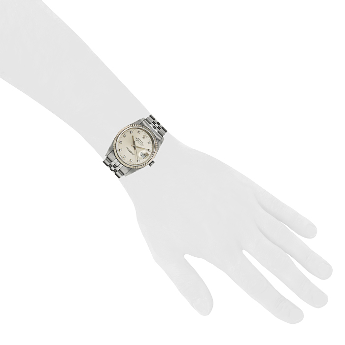 Rolex Datejust watch in gold and stainless steel Ref:  16234 Circa  1990 - Detail D1