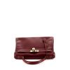 Hermes Kelly 32 cm handbag in burgundy box leather - 360 Front thumbnail