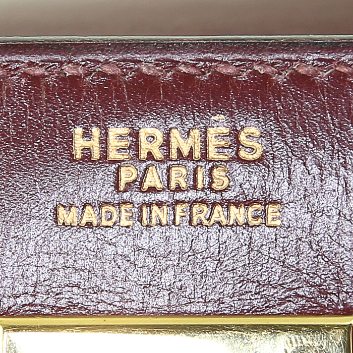 Borsa Hermes Kelly 32 cm in pelle box bordeaux - Detail D3