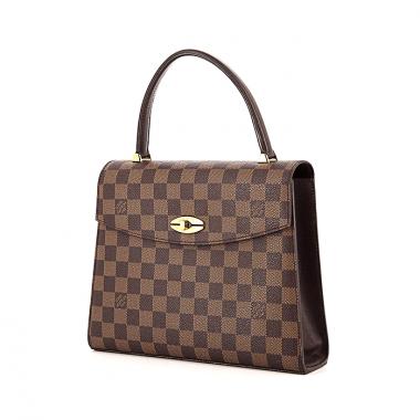 Sac à main Louis Vuitton Malesherbes en toile damier marron et cuir marron