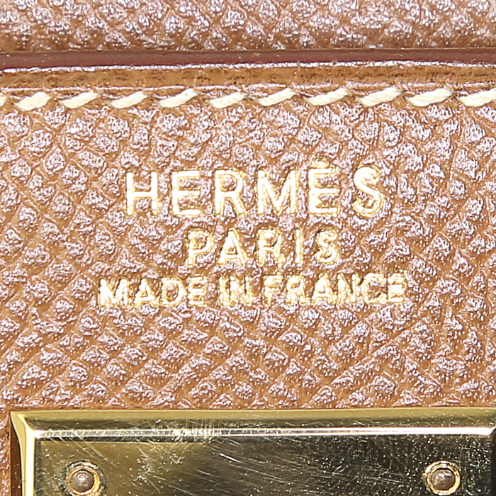 Sac à main Hermes Kelly 32 cm en cuir epsom gold - Detail D4