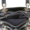 Bolso de mano Dior Lady Dior modelo mediano en charol Monogram negro - Detail D2 thumbnail