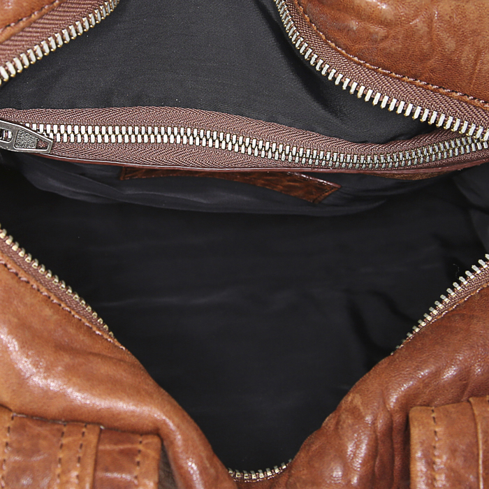 Sac bandoulière Alexander Wang en cuir grainé marron - Detail D3