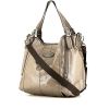 Tod's G-Bag shopping bag in taupe coated canvas and taupe leather - 00pp thumbnail