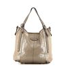 Shopping bag Tod's G-Bag in tela cerata color talpa e pelle color talpa - 360 thumbnail