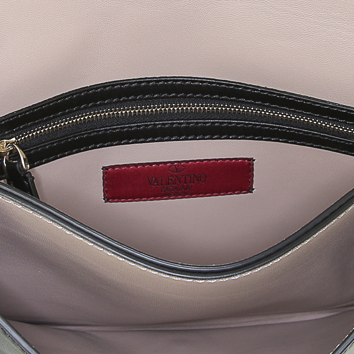 Pochette Valentino Garavani Rockstud in pelle nera decorazioni con borchie - Detail D2