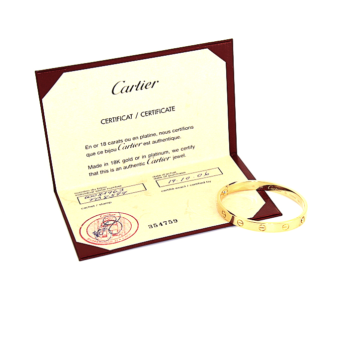 Brazalete Cartier Love en oro amarillo - Detail D2