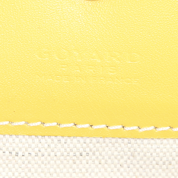 Sac cabas Goyard Saint-Louis en toile monogram jaune et cuir jaune - Detail D3