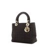 Dior Lady Dior handbag in black canvas - 00pp thumbnail