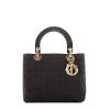 Dior Lady Dior handbag in black canvas - 360 thumbnail
