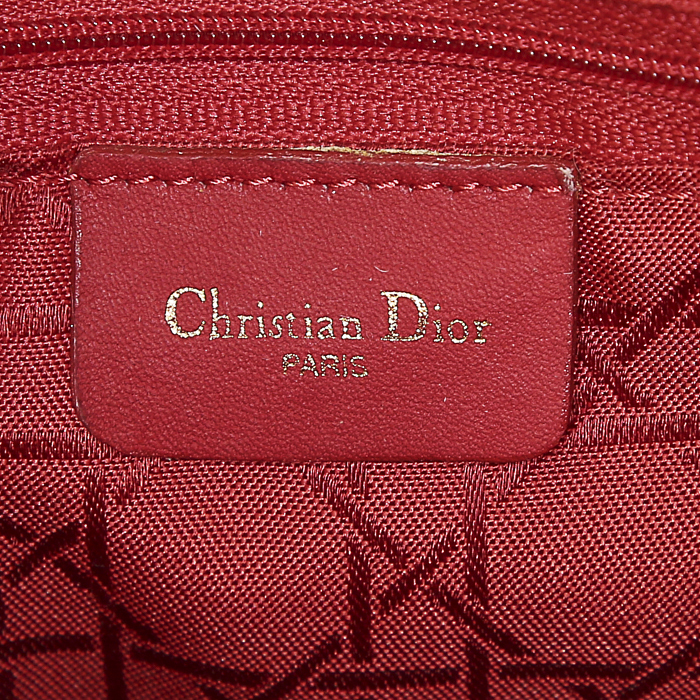 Bolso de mano Dior Lady Dior en lona negra - Detail D3