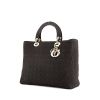 Dior Lady Dior large model handbag in black canvas cannage - 00pp thumbnail