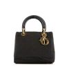 Bolso de mano Dior Lady Dior en lona cannage negra - 360 thumbnail
