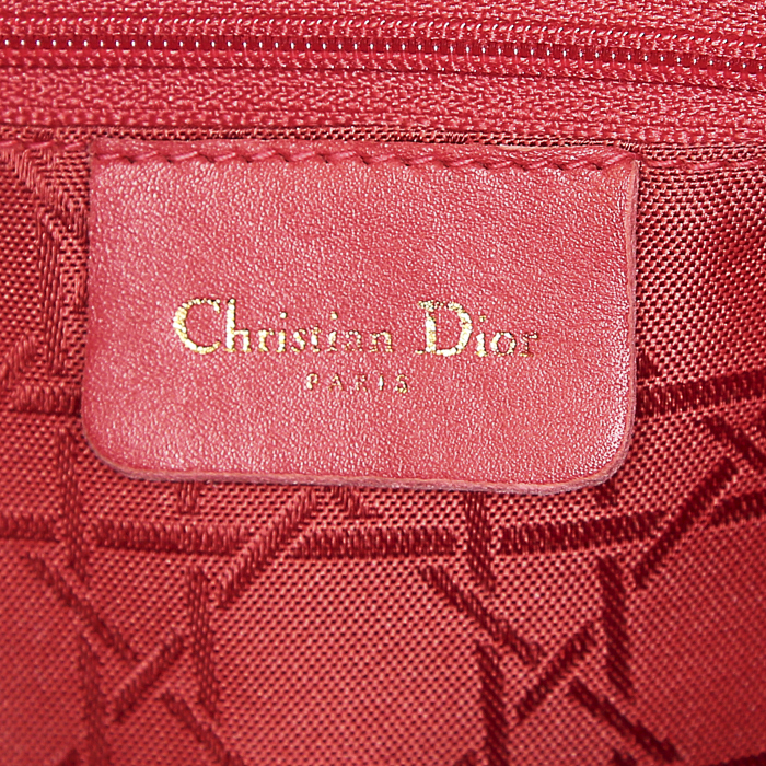Dior Lady Dior handbag in black canvas cannage - Detail D3