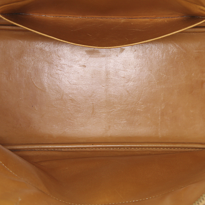 Hermes Bolide handbag in gold Chamonix leather - Detail D3