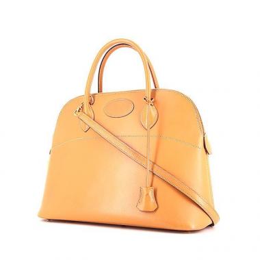 Sac à main Hermes Bolide 30 cm en cuir Chamonix gold