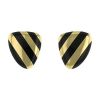 Tiffany & Co 1970's earrings for non pierced ears in yellow gold and onyx - 00pp thumbnail