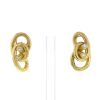 Vintage earrings in 14 carats yellow gold and diamonds - 360 thumbnail