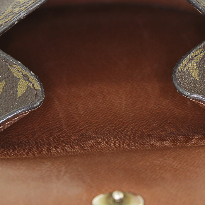 Louis Vuitton Saint Cloud shoulder bag in brown monogram canvas and natural leather - Detail D2