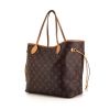 Louis Vuitton Neverfull shopping bag in brown monogram canvas and natural leather - 00pp thumbnail