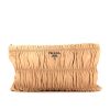 Prada Gaufre pouch in beige leather - 360 thumbnail