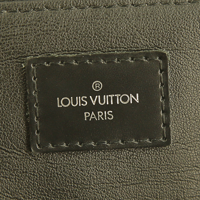 Nécessaire de toilette Louis Vuitton en toile damier graphite et cuir noir - Detail D3