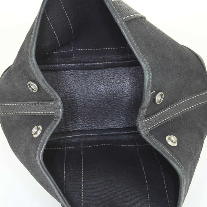 Hermes Garden toilet set in black canvas and black leather - Detail D2