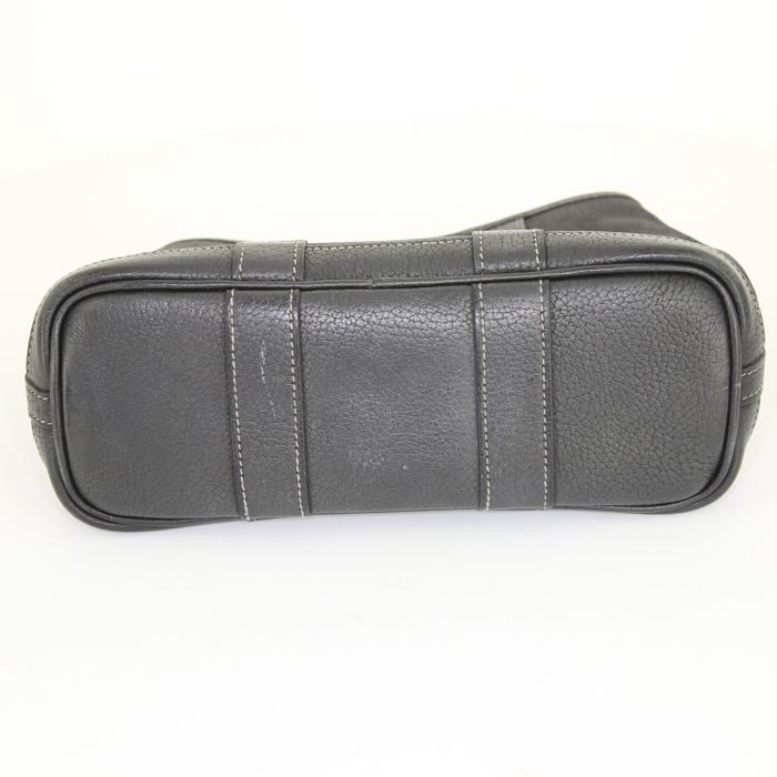Hermes Garden en lona negra y cuero negro - Detail D4