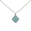 Van Cleef & Arpels Alhambra pendant in white gold and turquoise - 00pp thumbnail