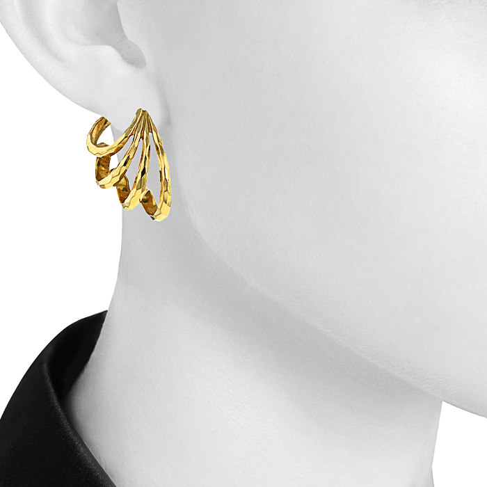 Paire de clips d'oreilles Henry Dunay en or jaune