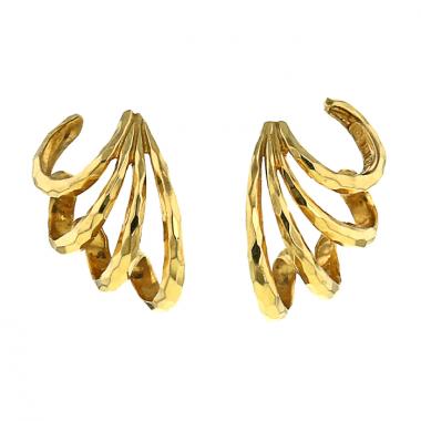 Henry Dunay earrings for non pierced ears in yellow gold