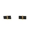 Boucheron 1980's pair of cufflinks in yellow gold and onyx - 360 thumbnail