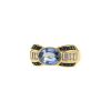 Vintage 1980's ring in yellow gold,  sapphires and diamonds - 00pp thumbnail