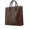 Shopping bag Louis Vuitton modello piccolo in tela a scacchi marrone e pelle marrone - 00pp thumbnail