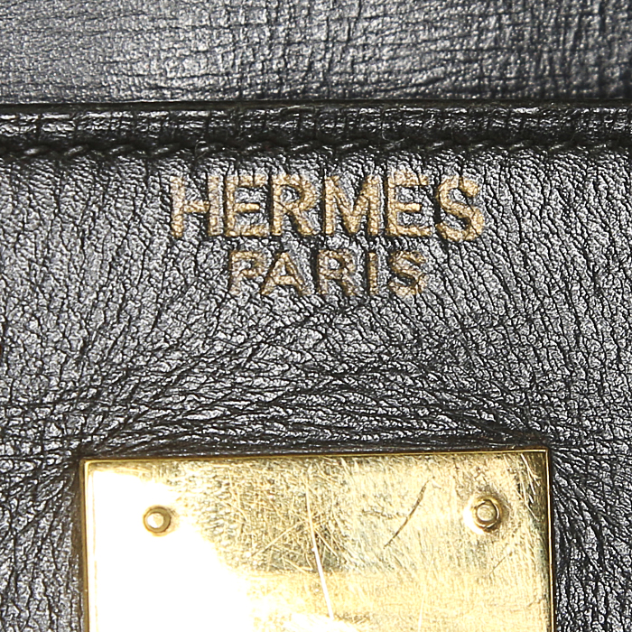 Borsa Hermes Kelly 35 cm in pelle box nera - Detail D4