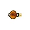 Vintage 1980's ring in yellow gold,  onyx and diamonds and in citrine - 00pp thumbnail