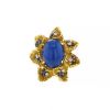 Anello Vintage in oro giallo,  diamanti e zaffiri e agata blu - 00pp thumbnail