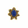 Bague Vintage en or jaune,  diamants et saphirs et en agate bleue - 360 thumbnail