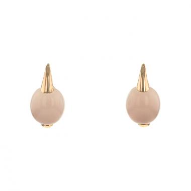 Paire de boucles d'oreilles Pomellato Luna en or rose et quartz rose