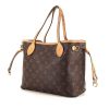 Shopping bag Louis Vuitton Neverfull modello medio in tela monogram cerata e pelle naturale - 00pp thumbnail