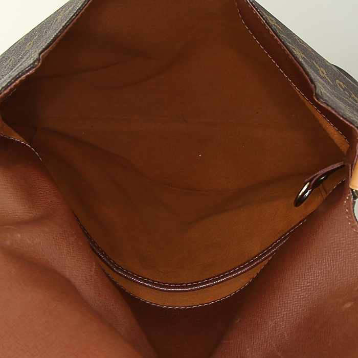 Bolso bandolera Louis Vuitton Musette modelo grande en lona Monogram y cuero natural - Detail D2