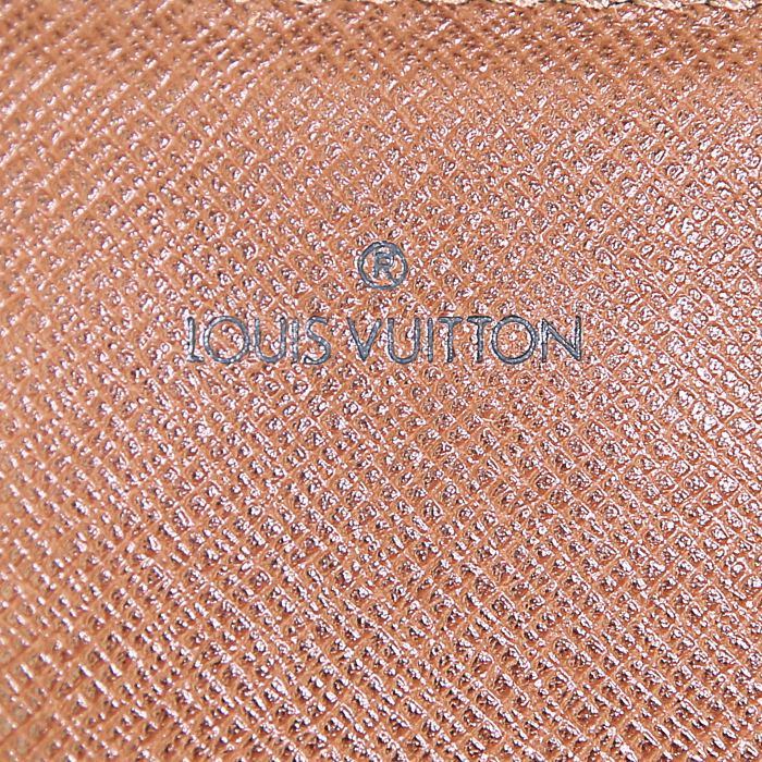 Borsa a tracolla Louis Vuitton Cartouchiére modello grande in tela monogram e pelle naturale - Detail D3