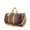 Bolsa de viaje Louis Vuitton Keepall 50 cm en lona Monogram revestida marrón y cuero natural - 00pp thumbnail