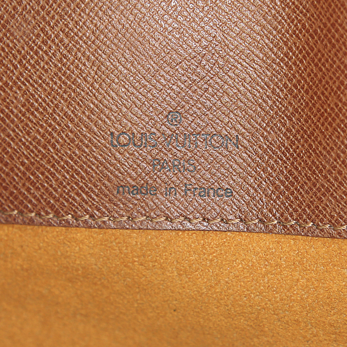 Borsa a spalla Louis Vuitton Musette modello grande in tela monogram cerata e pelle naturale - Detail D3