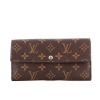 Portafogli Louis Vuitton Sarah in tela monogram cerata e pelle marrone - 360 thumbnail