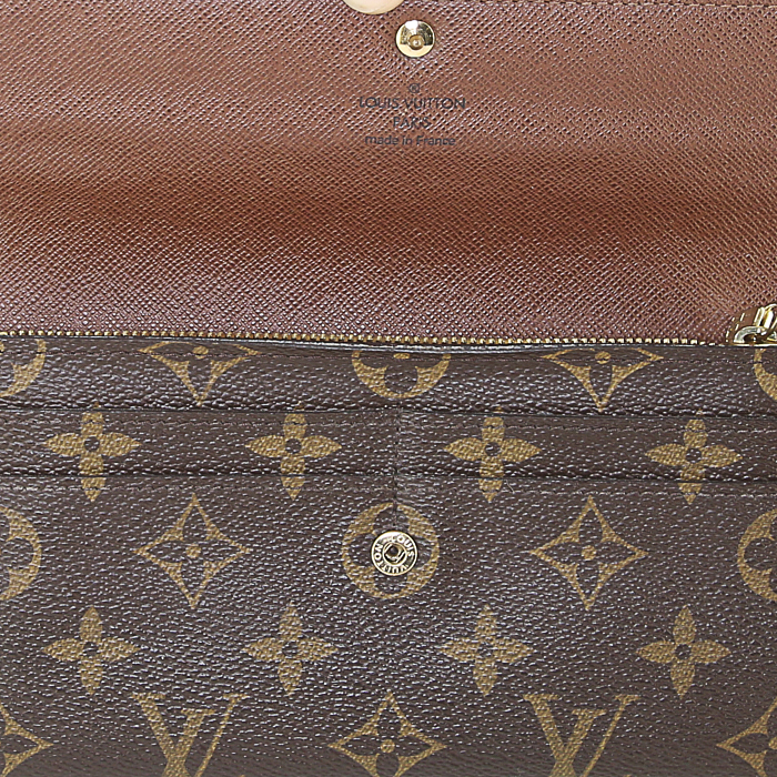 Portefeuille Louis Vuitton Sarah en toile monogram enduite et cuir marron - Detail D2